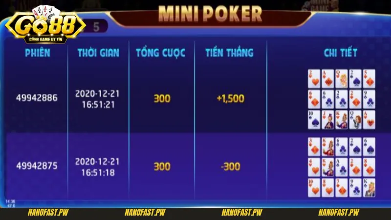 MiniPoker Go88 Hướng Dẫn Chi Tiết Cách Chơi Và Mẹo Thắng Lớn 2 Quay số đổi đời với Minipoker Go88